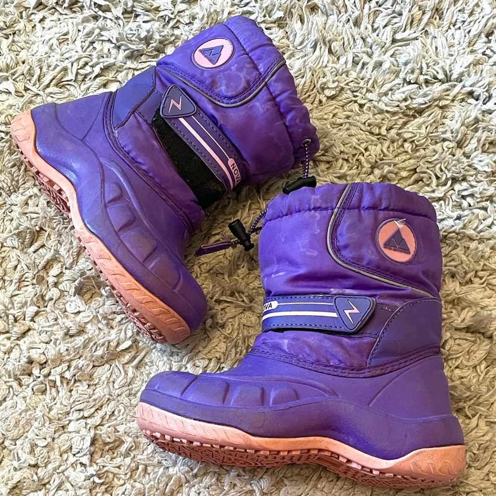 Nova Mountain Purple Winter Snow Boots, Size 30 (12.5)